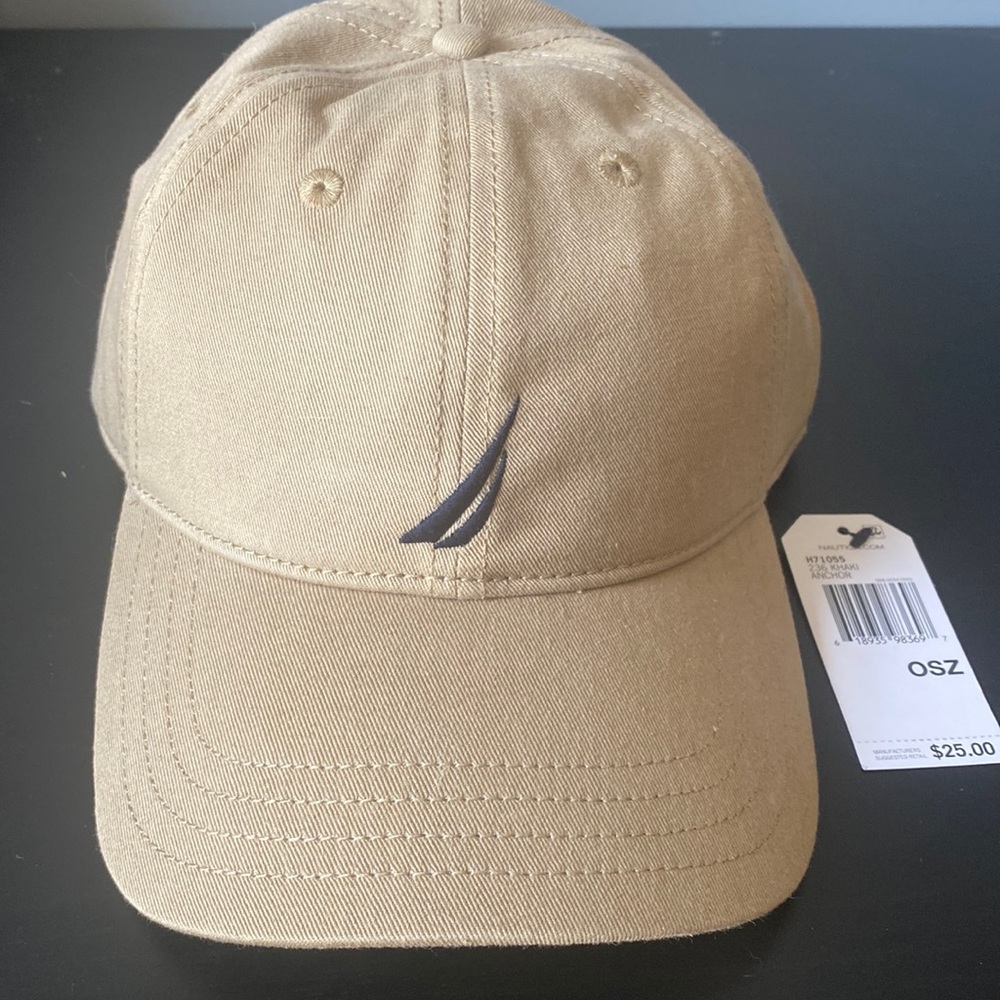 Nautica tan logo adjustable cap.